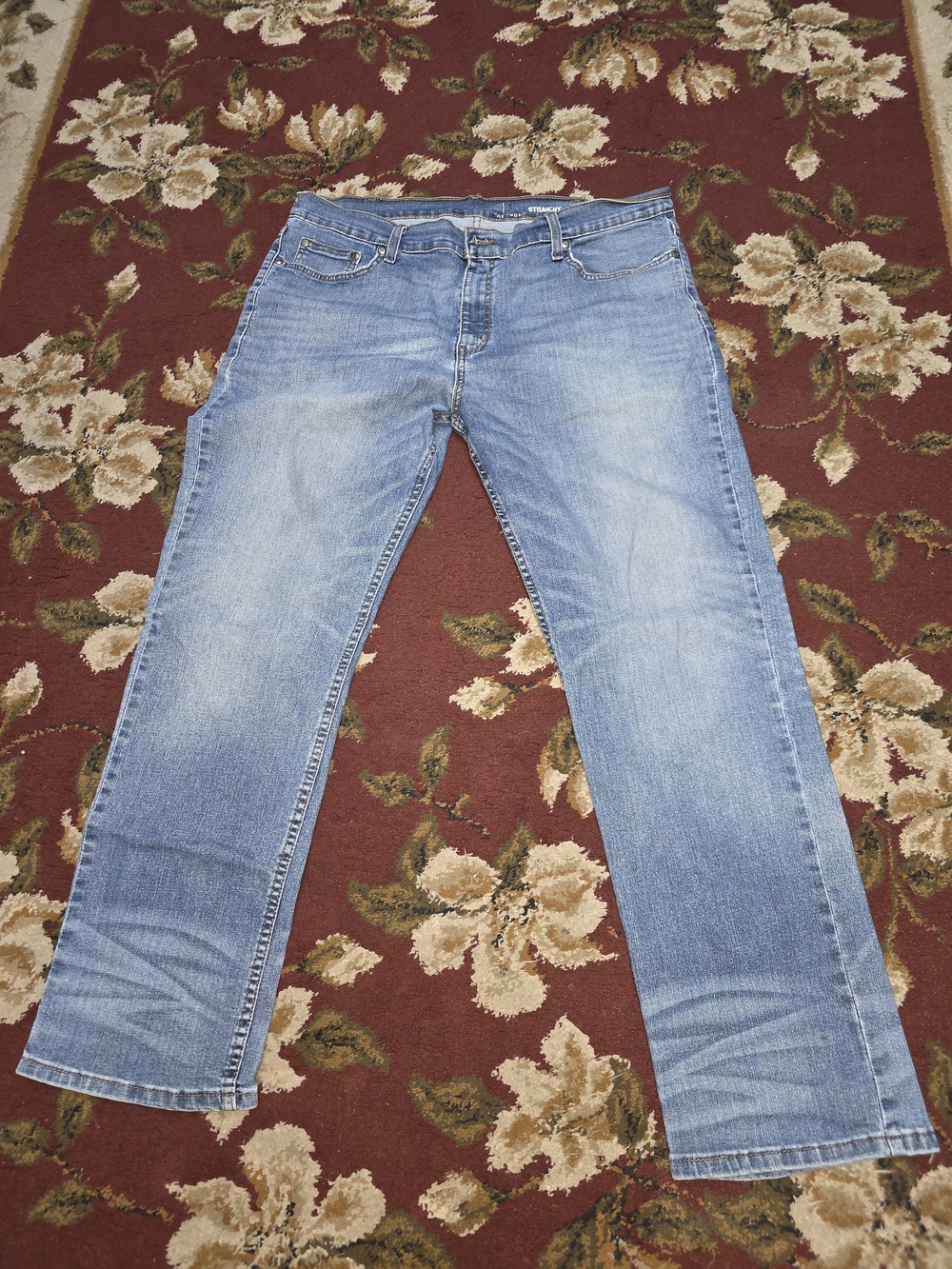 George Men's Light Blue Straight-Leg Jeans